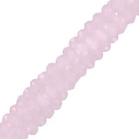 Faceted glass beads 3x2mm disc - Primrose pink-pearl shine coating